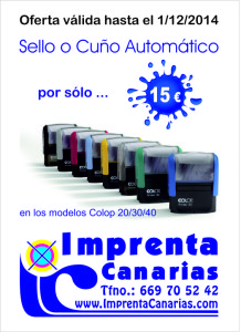 Sellos de madera y cuños automáticos en Canaria